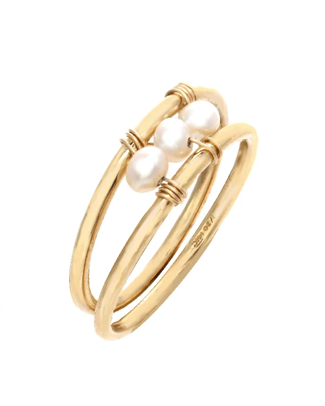 vintage wedding rings for women -Elana Pearl Ring