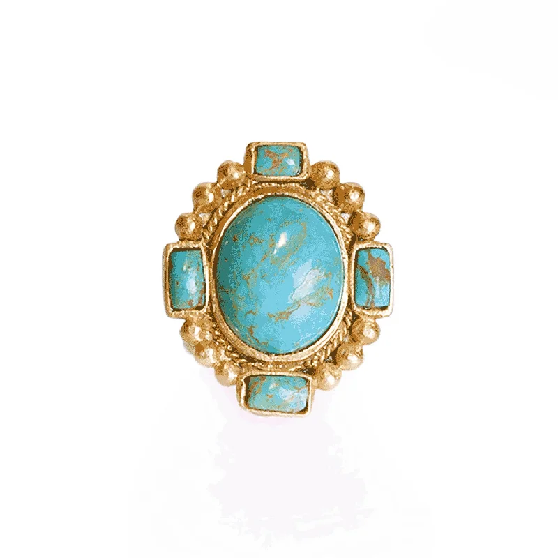 engagement rings for women -Southwestern Statement Ring - Turquoise