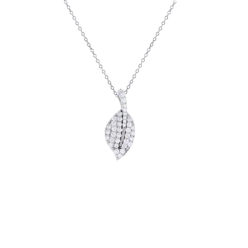 initial necklaces for women -Leaf Necklace (Silver)