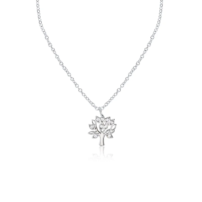 trendy necklaces for women -Trees Necklace (Silver)