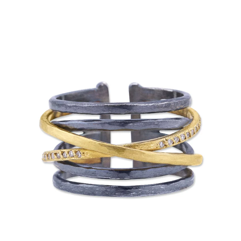 classic gold rings for women -Lika Behar Stockholm Crosswire Ring