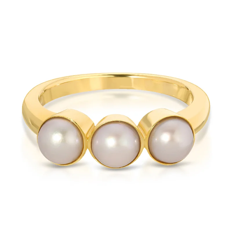 oval-cut engagement rings for women -Tres Pearl Ring