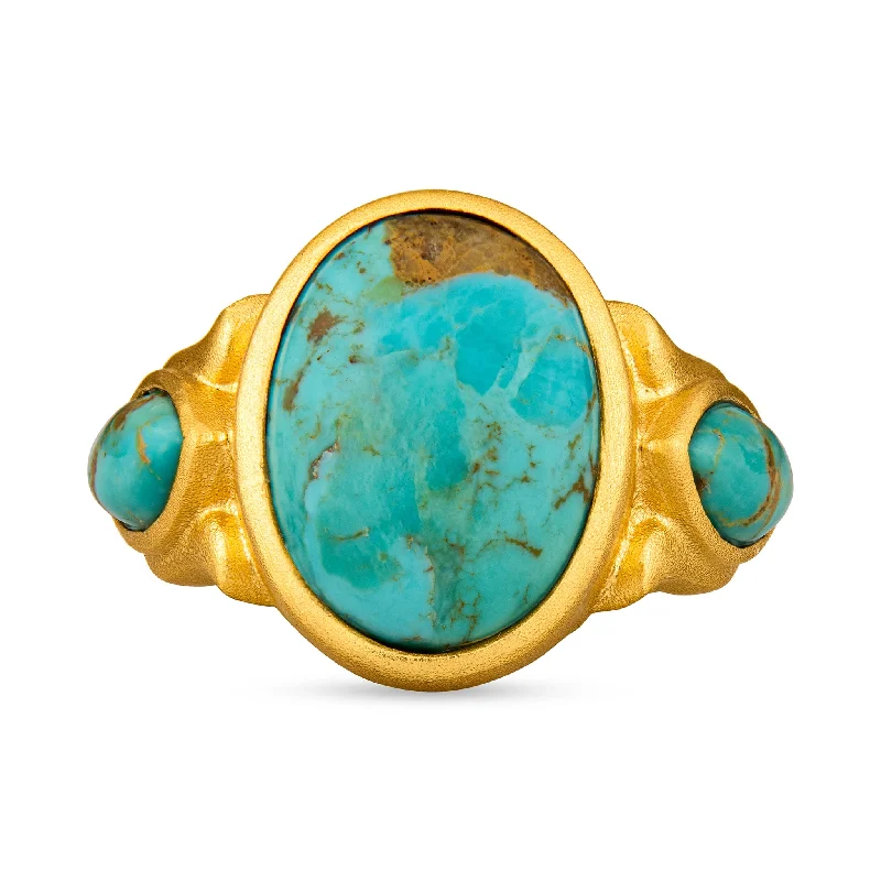 diamond rings for women -Iris Ring - Turquoise