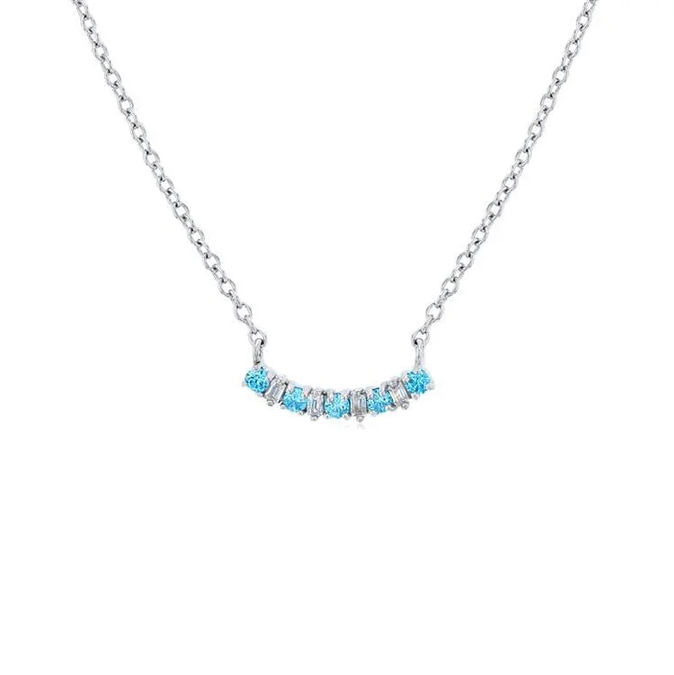 birthstone necklaces for women -Curve Necklace (Silver)