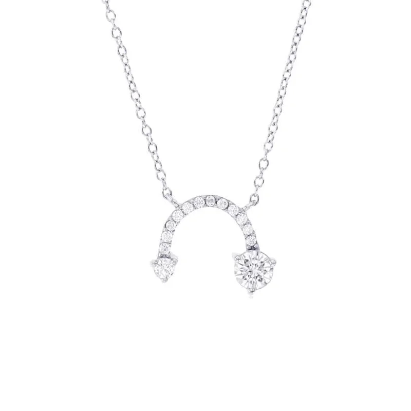 wedding necklaces for women -Silver Arc Necklace (Silver)