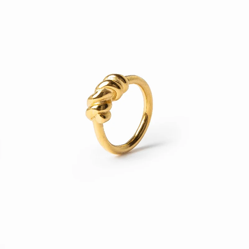 cubic zirconia rings for women -Free Barbed Wire Ring - Gold