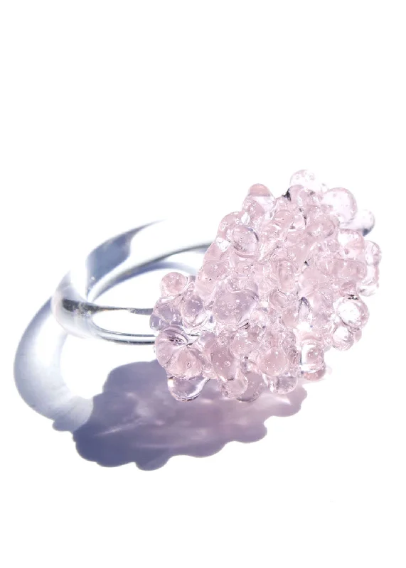 eco-friendly rings for women -Glass Cluster Ring - Baby Pink