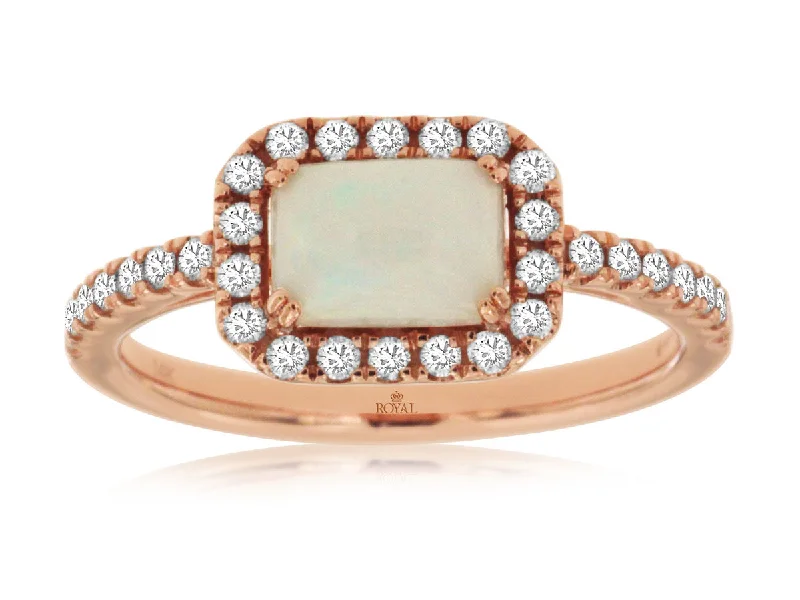 fine jewelry rings for women -Rectangular Opal Ring