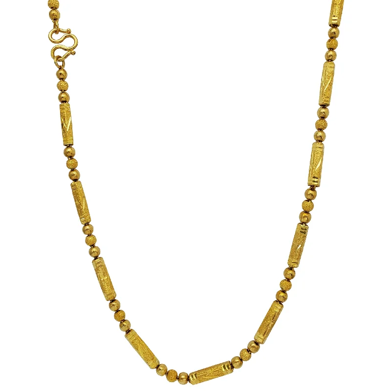 diamond necklaces with sapphires for women -Glitter-Cut Bead & Barrel Necklace (24K)