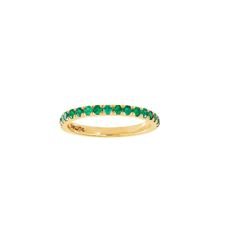 promise rings for women -Emerald Eternity Ring