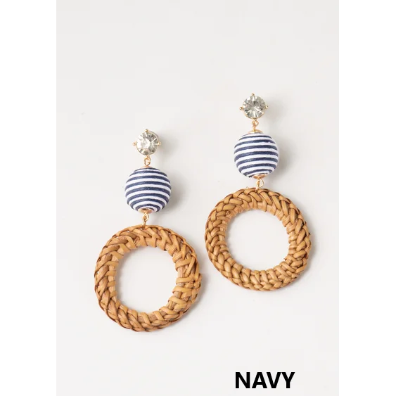 cubic zirconia earrings for women -Simply Noelle Nautical Circle Earrings