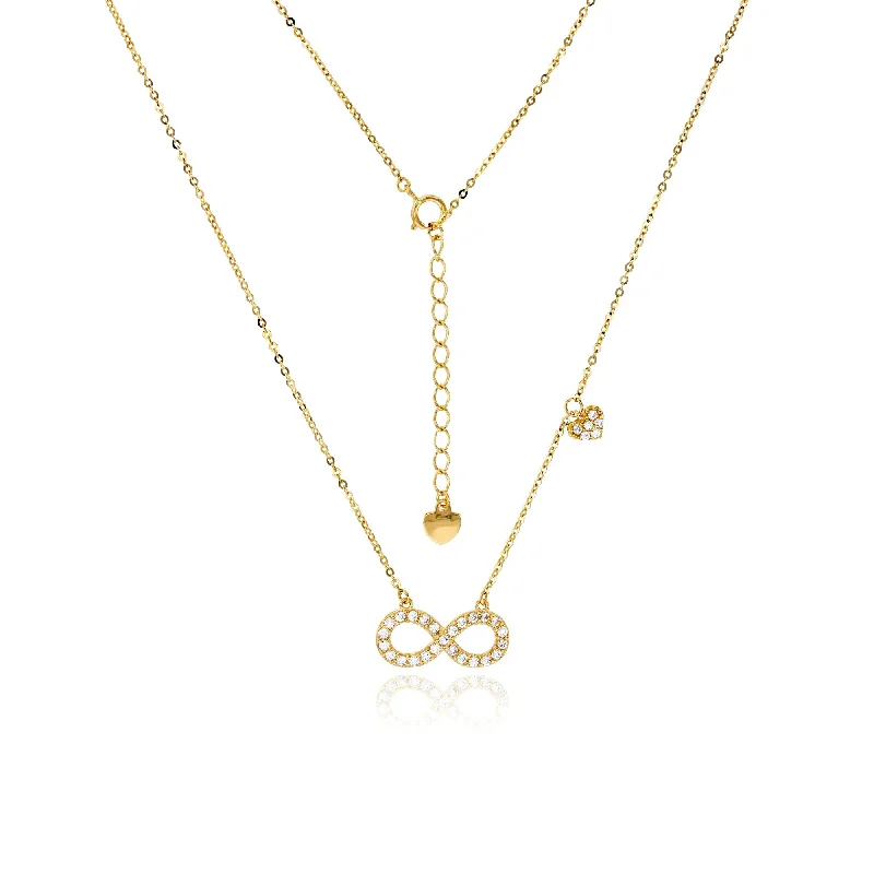 gold chain necklaces for women -Yellow Gold Micropave Infinity Necklace (14K)