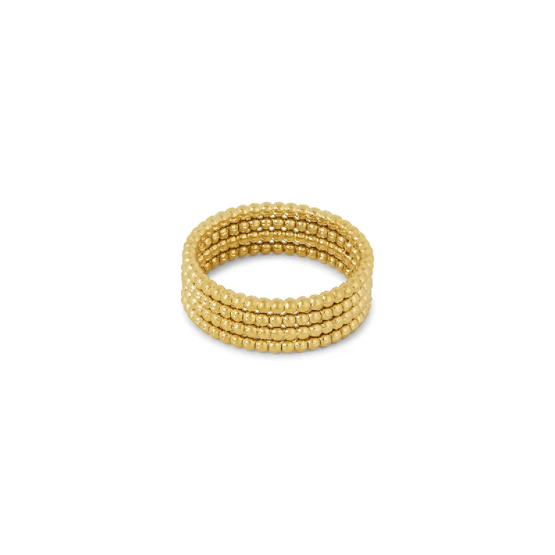 gold engagement rings for women -Layered Beads Fidget Ring - Gold