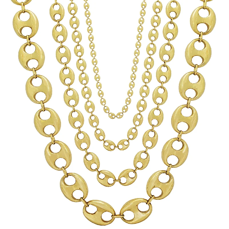 summer necklaces for women -Puffy Mariner Link Necklace (14K)