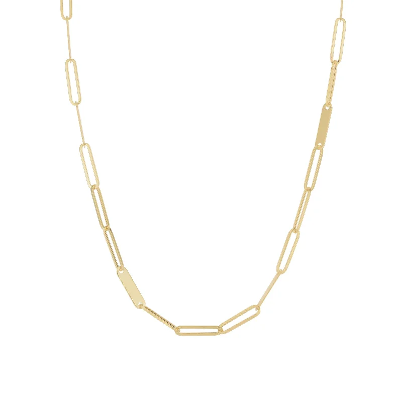 double-layered necklaces for women -Scattered Bar Paperclip Necklace (14K)