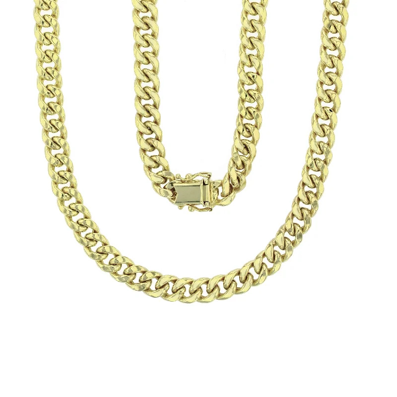 diamond necklaces for women -Hollow Miami Cuban Necklace (10K)