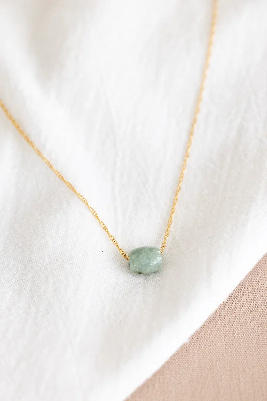 crystal chain necklaces for women -Jade Barrel Necklace