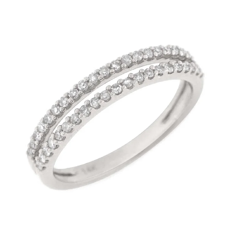 diamond rings for women -Double Row Pave Ring