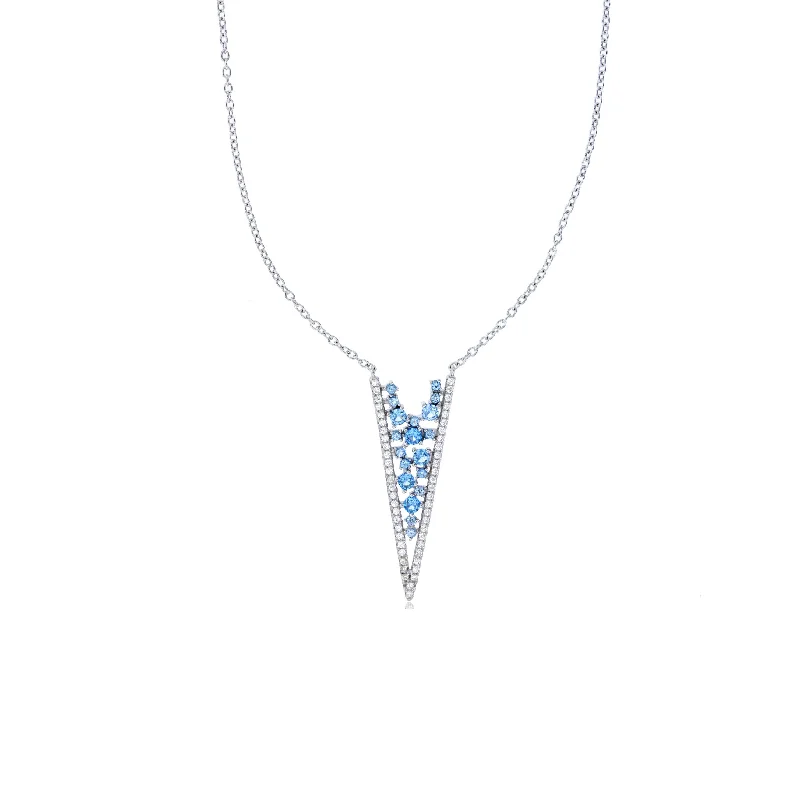 gemstone necklaces for women -Floating Triangle Necklace (Silver)