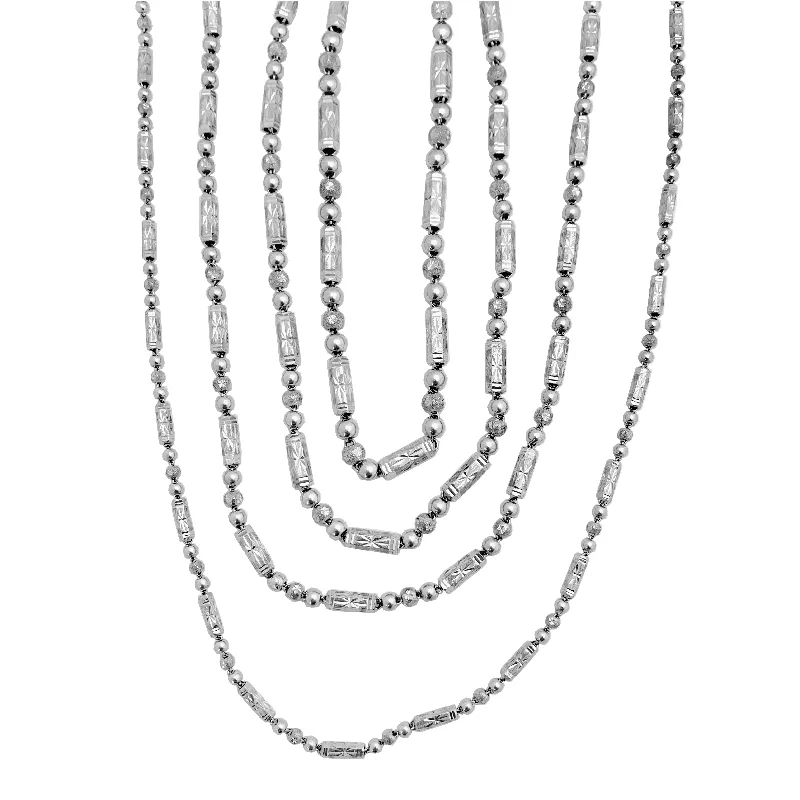 adjustable chain necklaces for women -Platinum Barrel and Ball Necklace