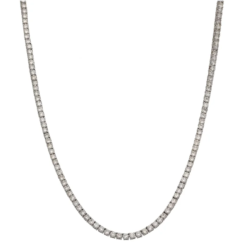 simple necklaces for women -9ct White Gold 10.00ct Diamond Fancy Necklace 18"