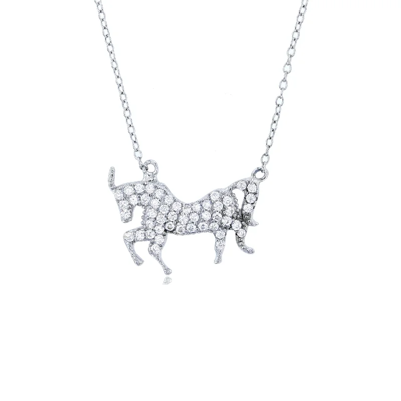 boho necklaces for women -Unicorn Necklace (Silver)