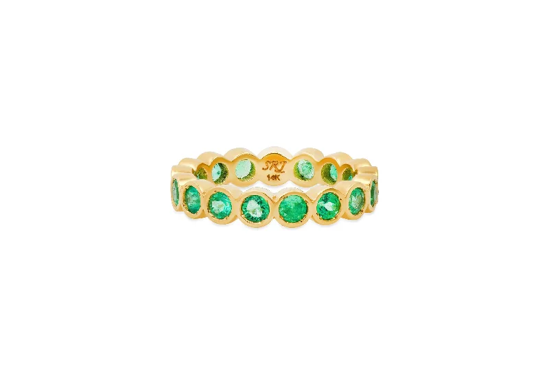 handmade rings for women -Bezel Emerald Ring