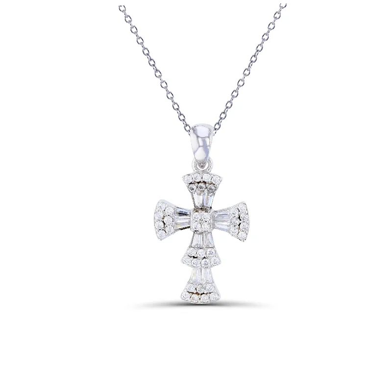 ruby necklaces for women -Cross Necklace (Silver)