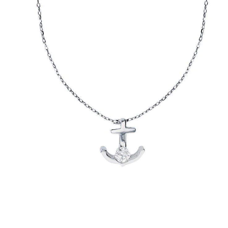 gold chain necklaces for women -Anchor Necklace (Silver)