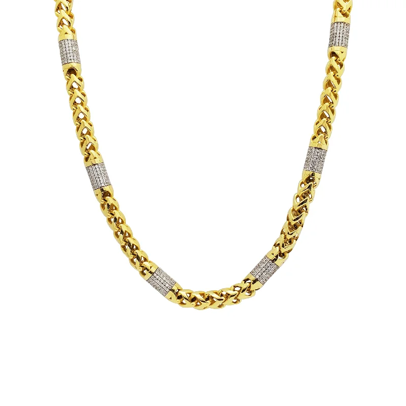 double-layered necklaces for women -Monaco Rondo CZ Necklace (14K)