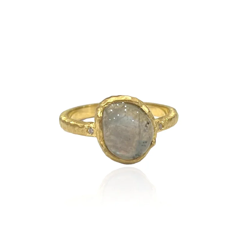 bold rings for women -GOLD LABRADORITE DALIA RING