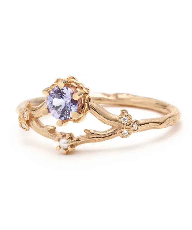 oval diamond rings for women -Tanzanite Frida Ring