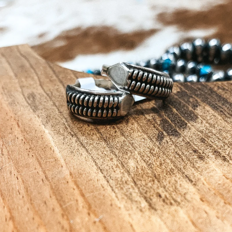 heart-shaped rings for women -Richard Mike | Navajo Handmade Sterling Silver Double Rope Detailing Ring