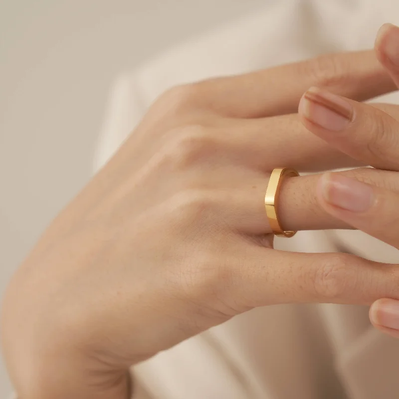 eco-friendly rings for women -Callie Gold Band Ring