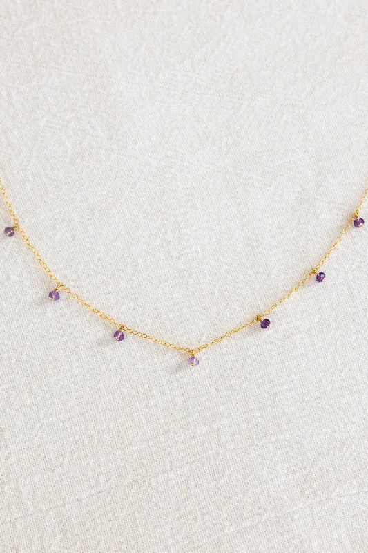 fashion necklaces for women -Amethyst Drop Necklace