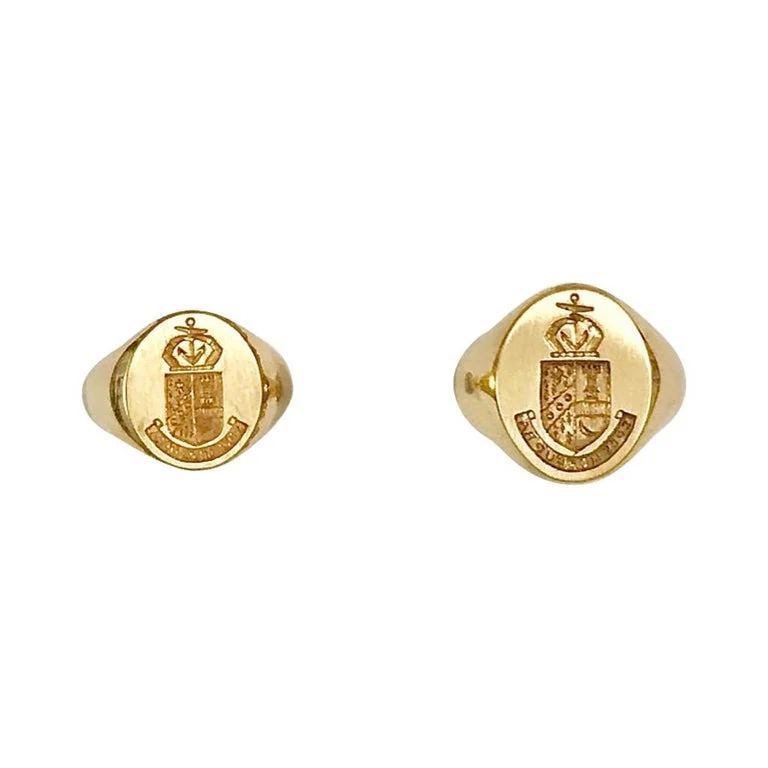 platinum wedding rings for women -18kt Gold Family Crest or Signet Ring