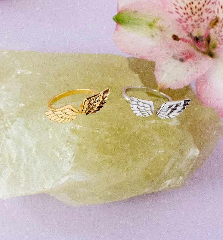 antique rings for women -Angel Wing Adjustable Ring