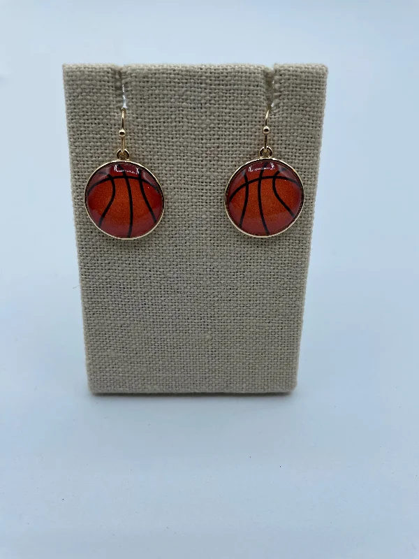 diamond stud earrings with halo for women -Acrylic Basketball Earrings