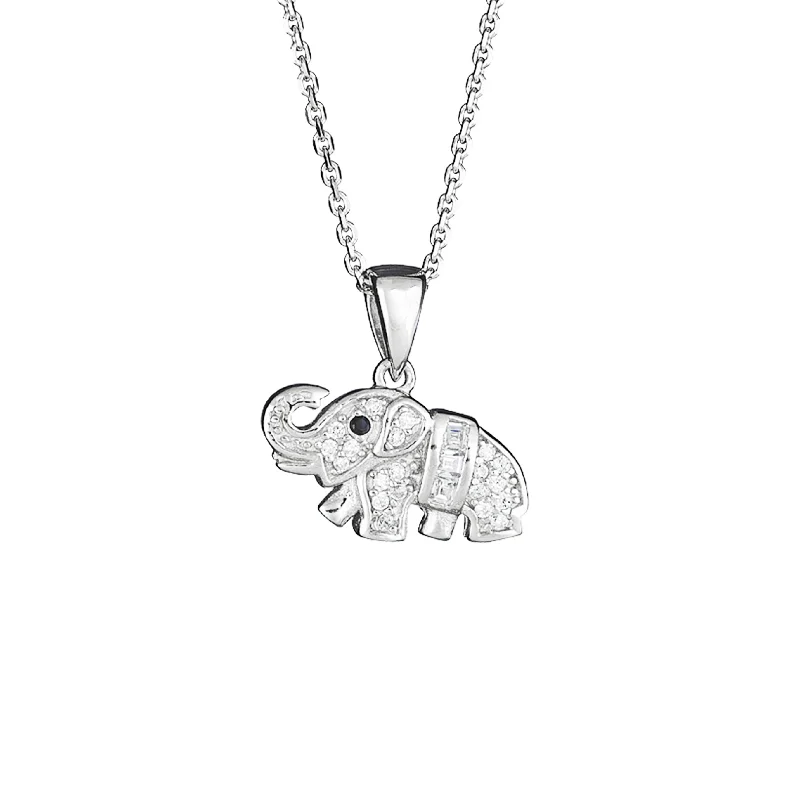 vintage-inspired necklaces for women -Elephant Necklace (Silver)