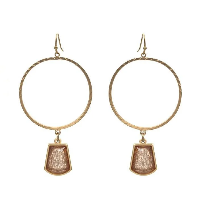 minimalist gold earrings for women -Gold Open Hoop Earrings - Peach