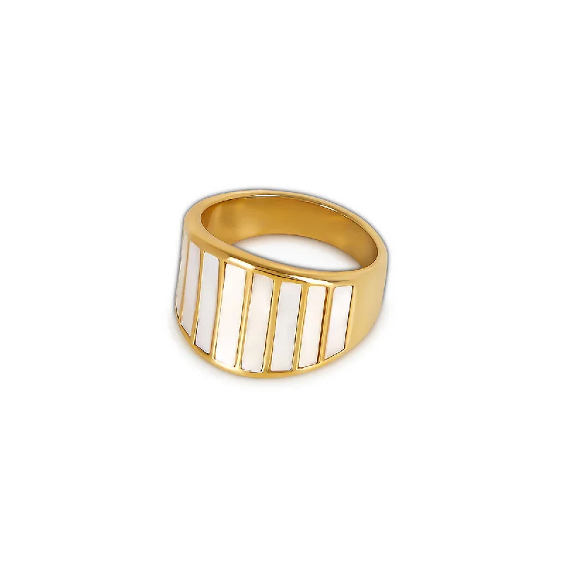 wedding bands for women -Colloseum Chunky Ring - Gold