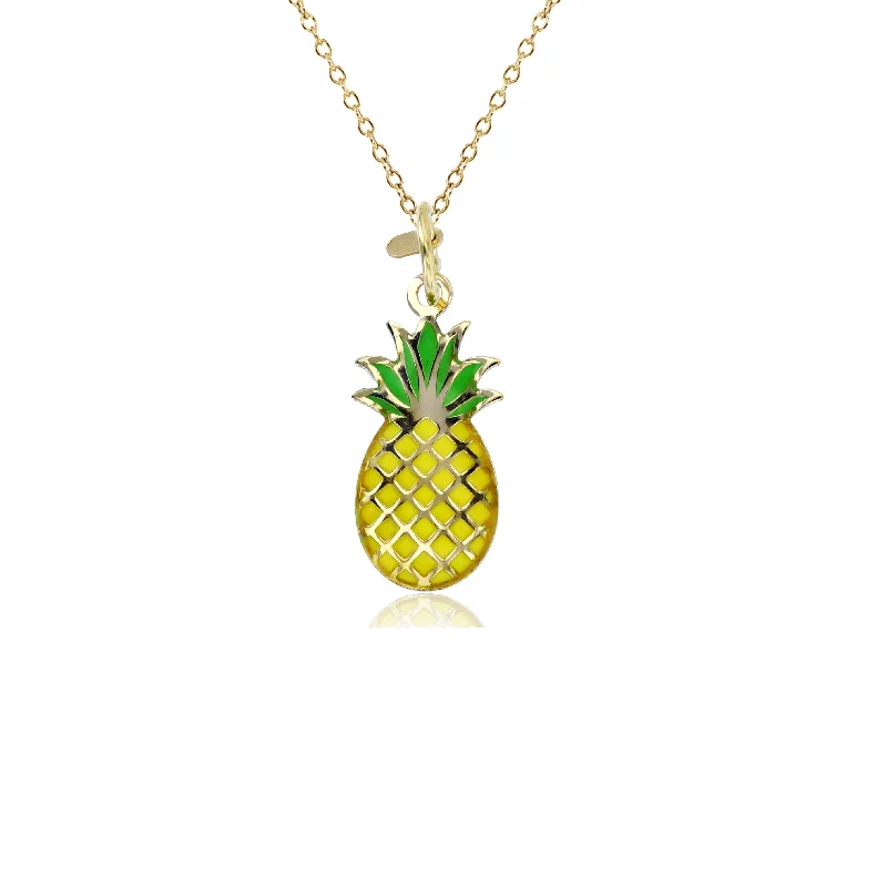 infinity necklaces for women -Yellow Gold Pineapple Fancy Necklace (14K)