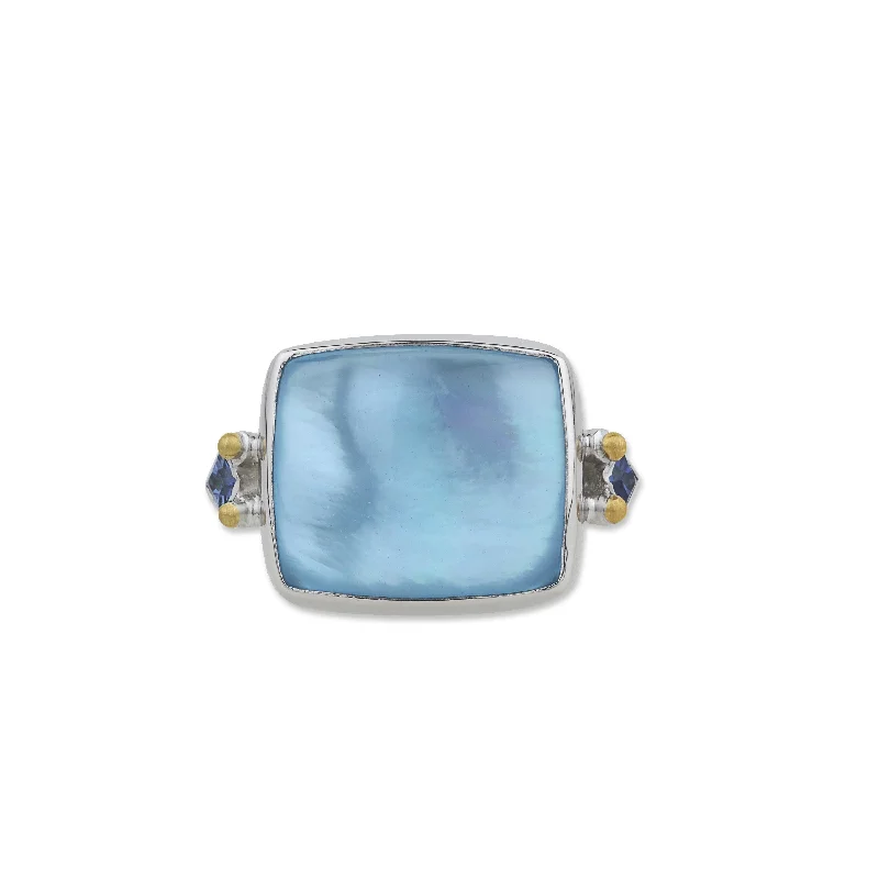 trendy rings for women -Lika Behar Blue Topaz Kami Ring