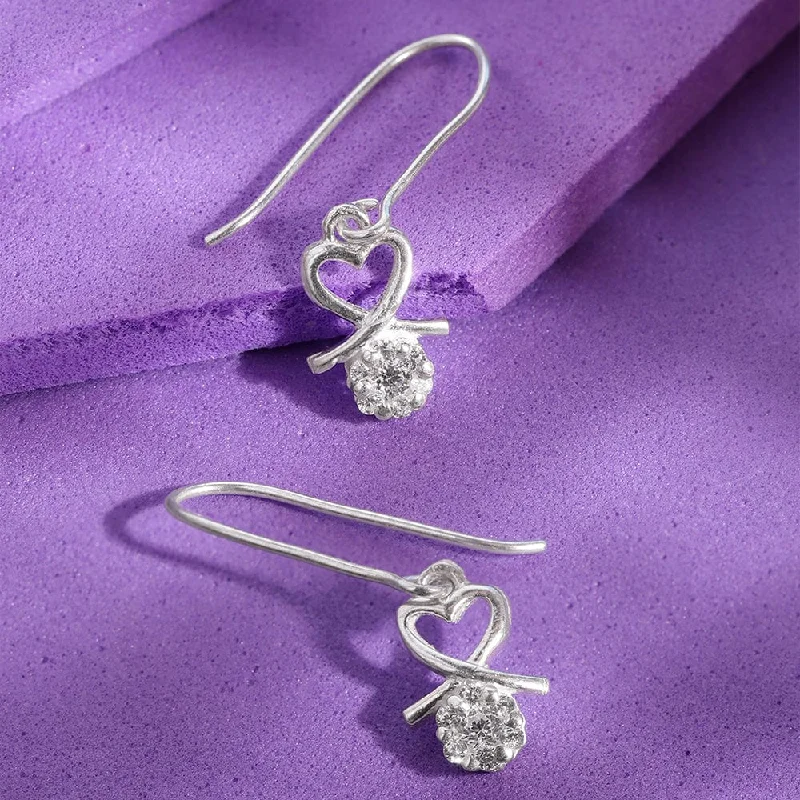 dangling earrings for women -Heartfelt Silver Elegance Earrings