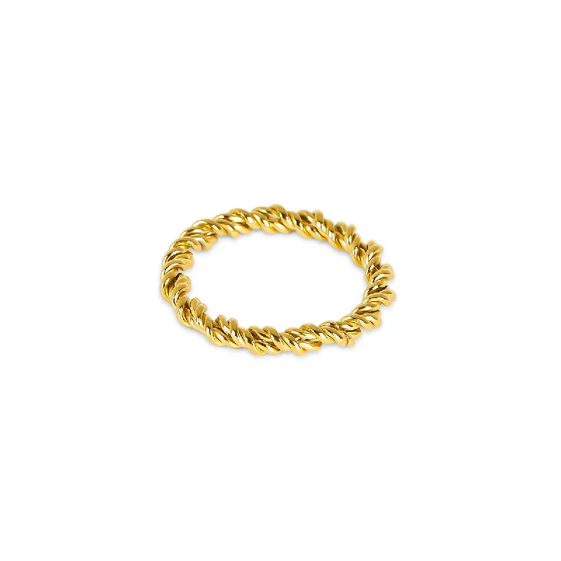 oval rings for women -Spiral Chain Ring - Gold