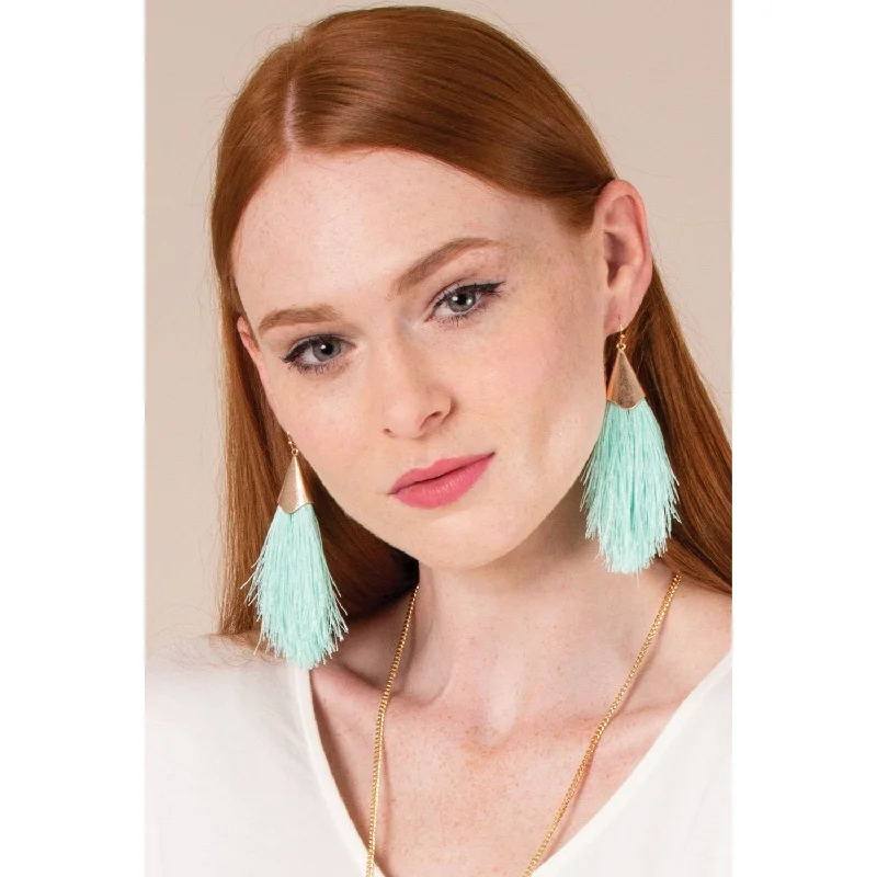 gold earrings for women -Simply Noelle Feather in Your Cap Earrings - Carribean