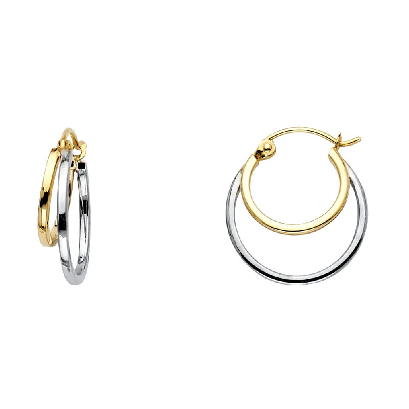 bridal earrings for women -14K Double Hoop Earrings