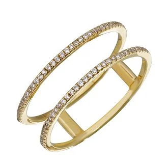 promise rings for women -Double Row Midi Spaced Ring