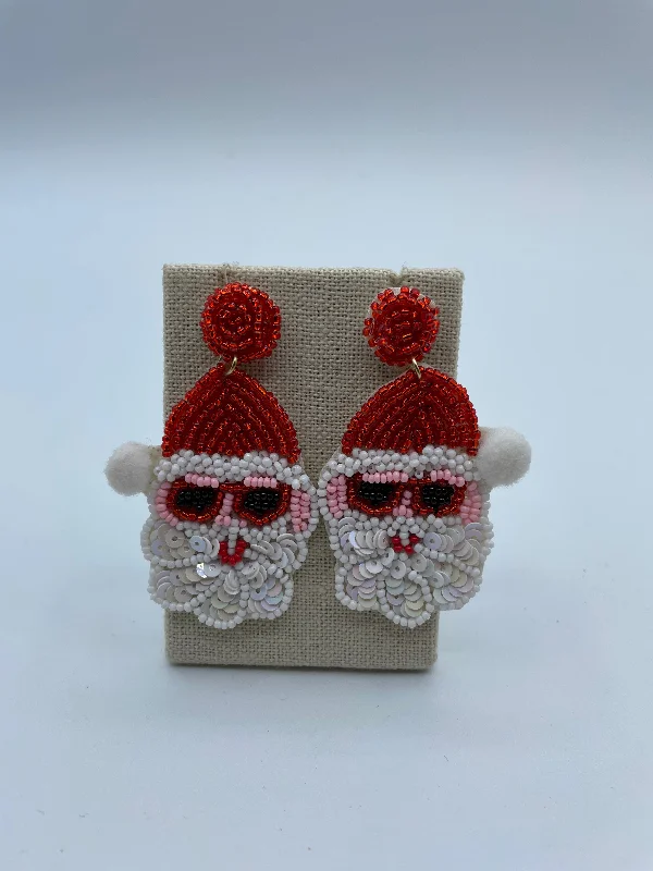 oversized earrings for women -Cool Santa Earrings