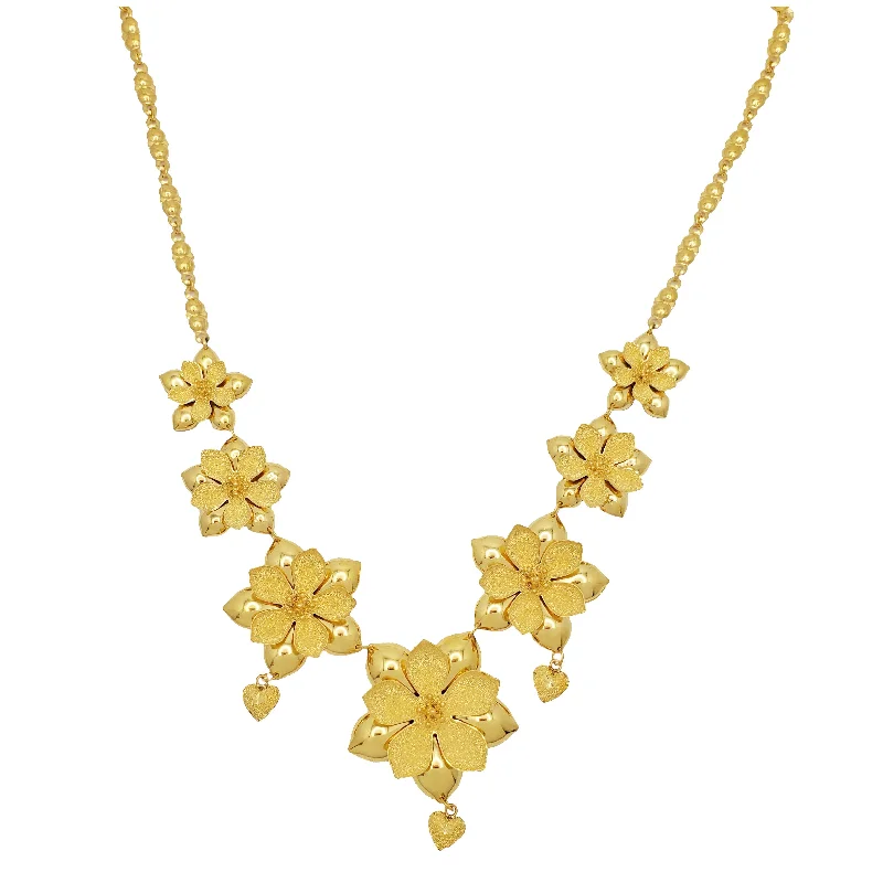 zirconia necklaces for women -Flower Fancy Necklace (24K)